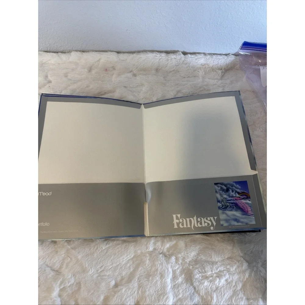 2-Vintage New Folder Portfolio Mead 1985 Unicorn Midnight Fantasy Sue Dawe